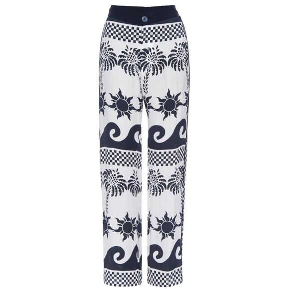 LE SUPERBE VENICE LOUNGE PANT in Navy & White NWT Size 4 - Picture 1 of 9